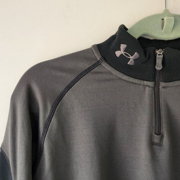 Under Armour 1/4 Zip Polyester Coldgear Compression Athletic Shirt | Men Size M - Picture 2 of 9
